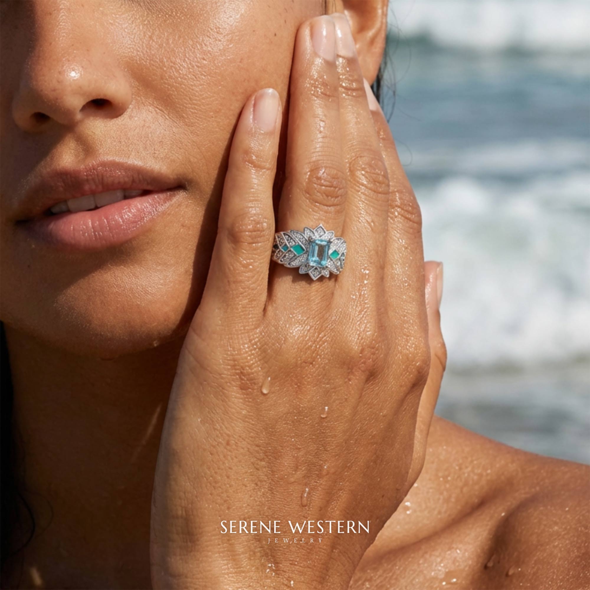 Nautical Starlight Ring - Aquamarine 4