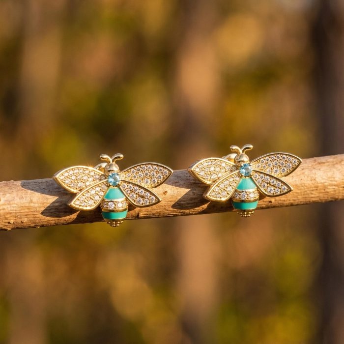 Hive Echo Earrings - Aquamarine 1