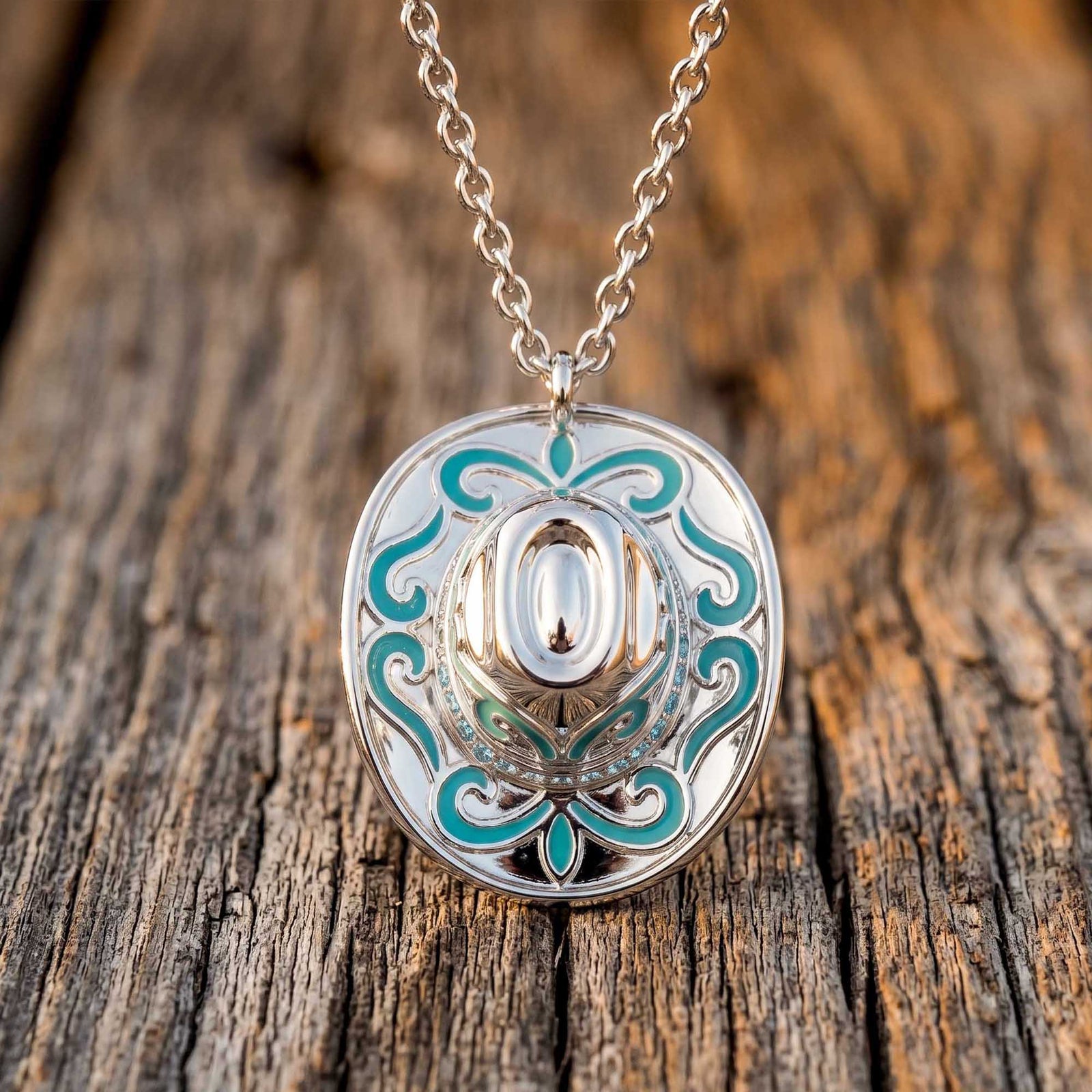 Rodeo Hat Necklace - Aquamarine 1