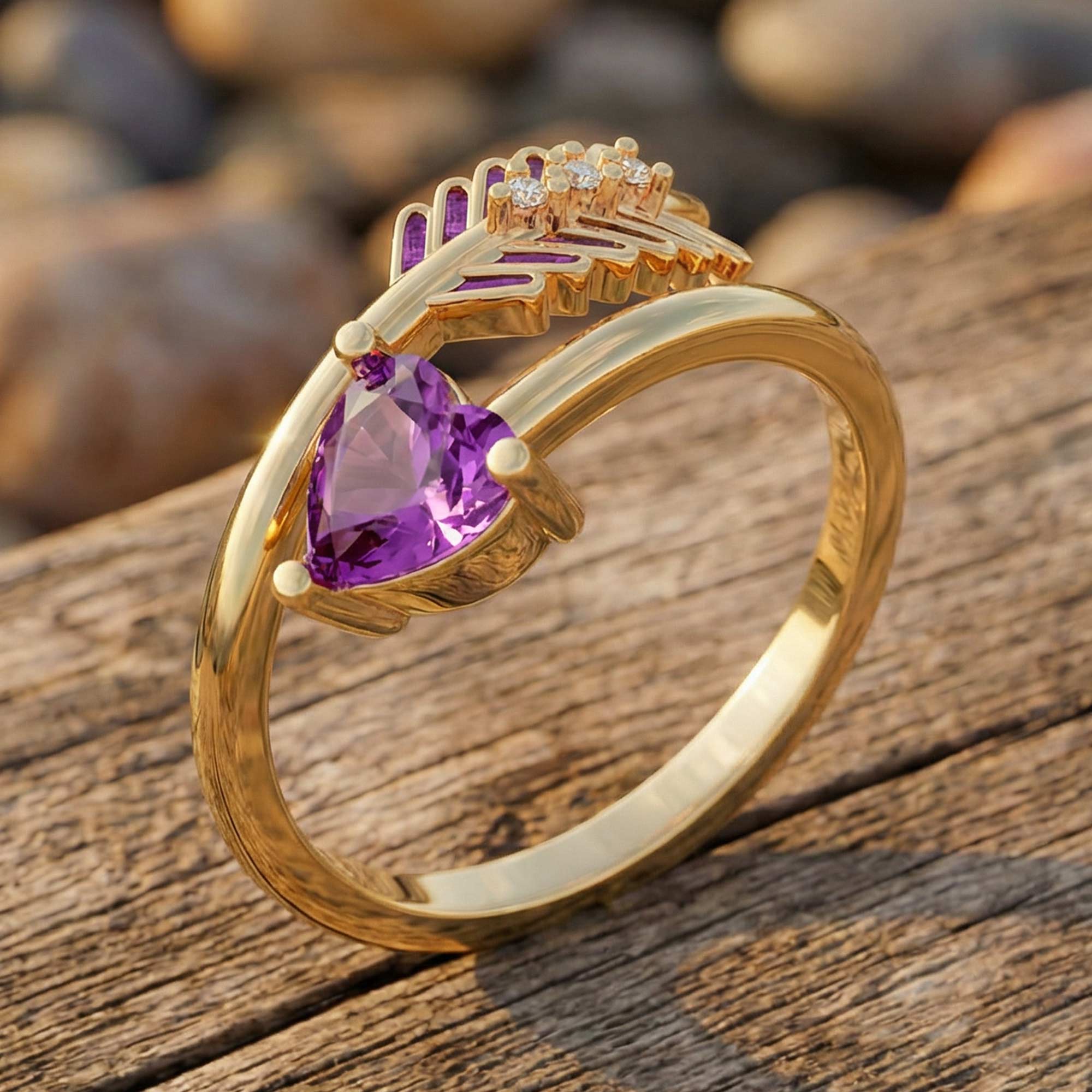 Arrow's Path Ring - Amethyst 3