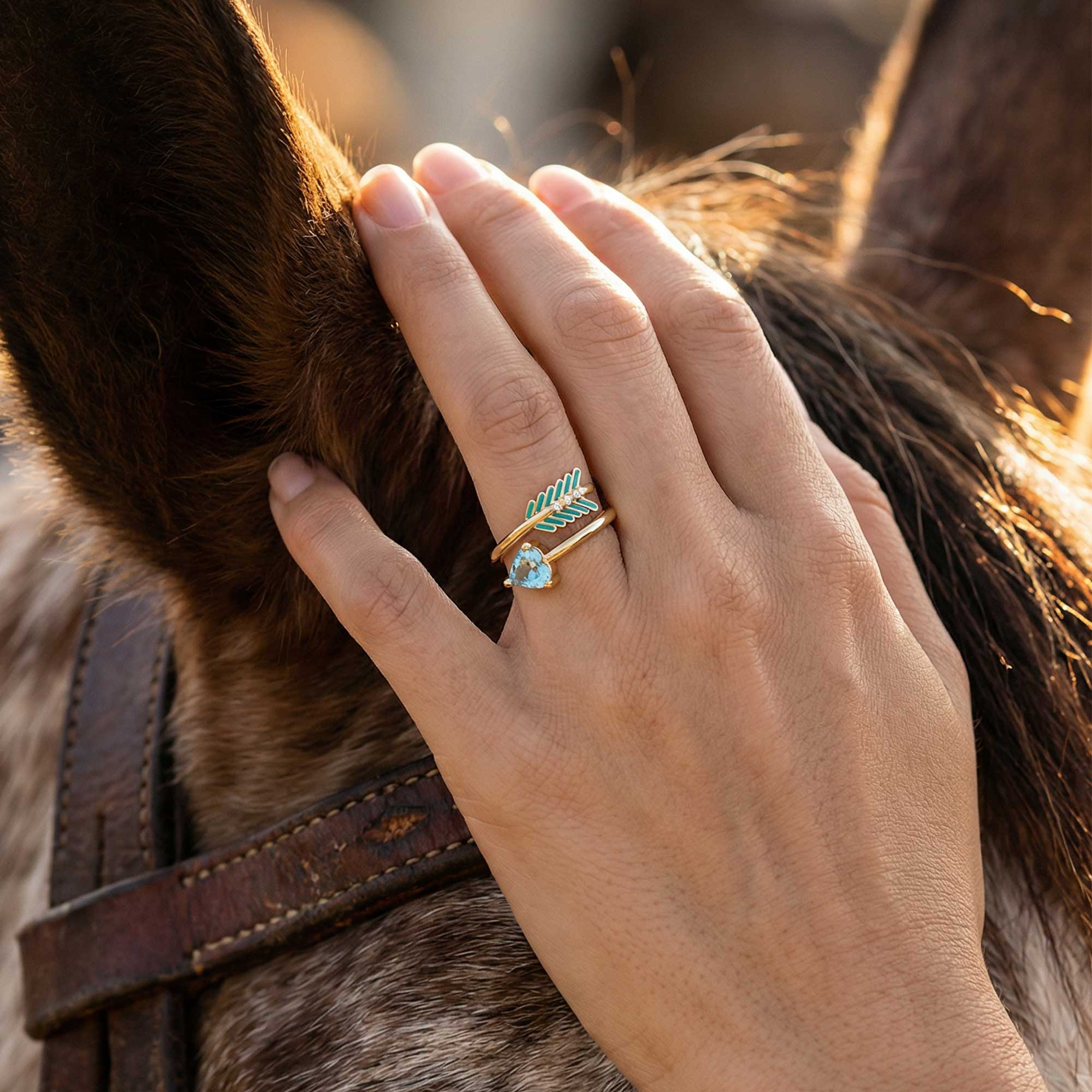Arrow's Path Ring - Aquamarine 2
