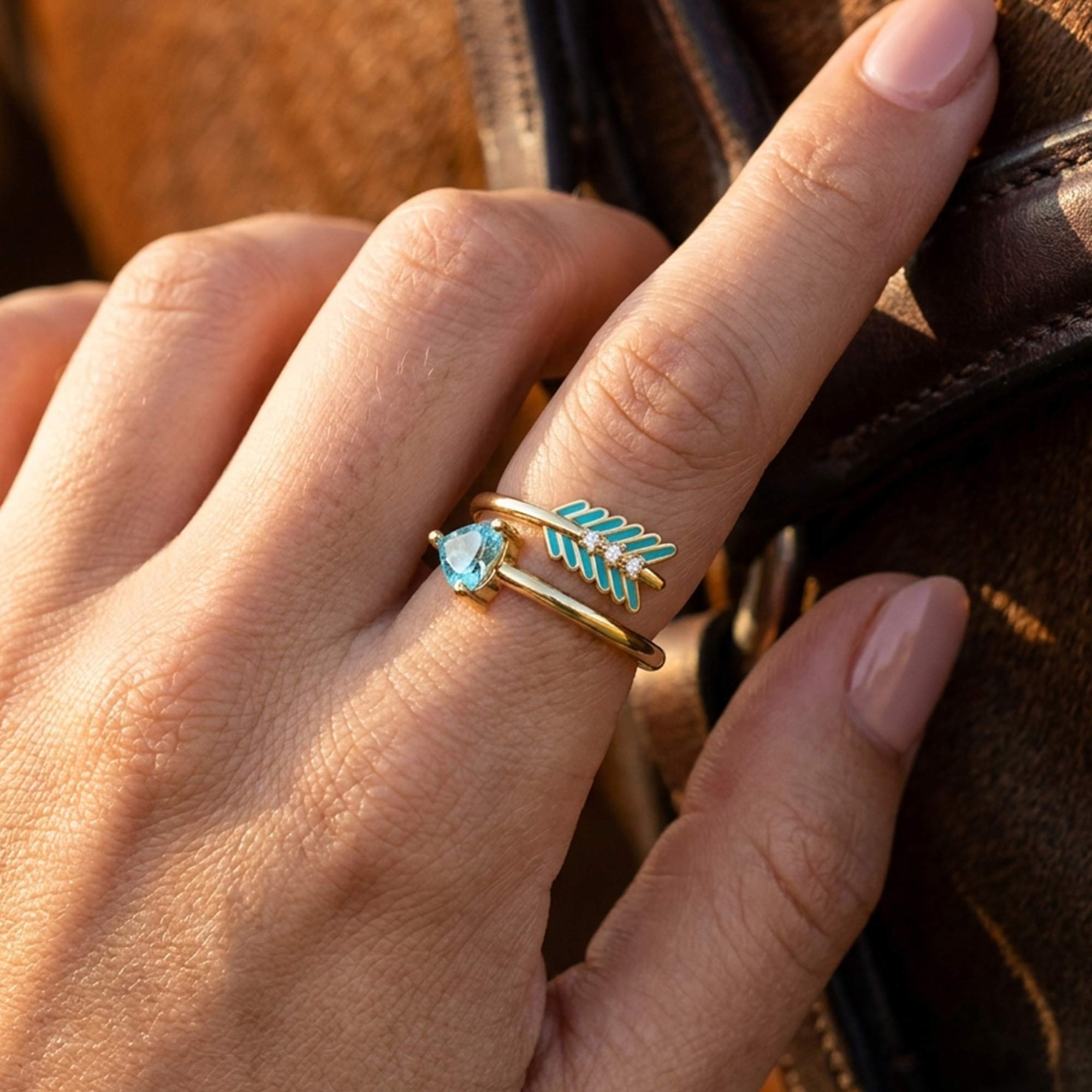 Arrow's Path Ring - Aquamarine 4
