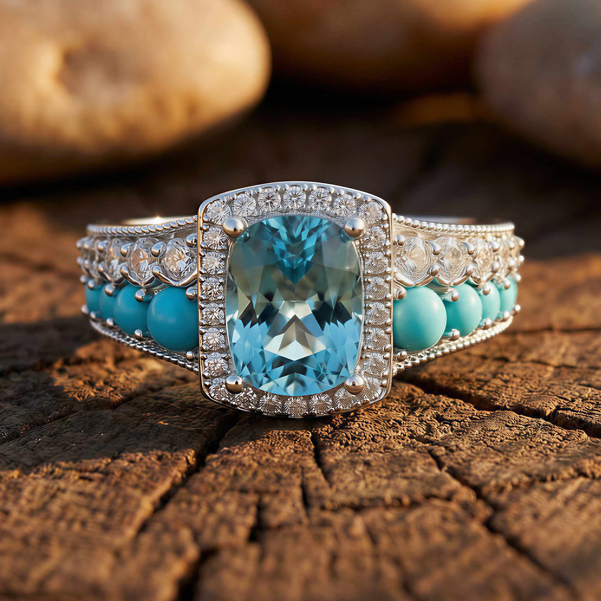 Aurora Guardian Ring - Aquamarine 1