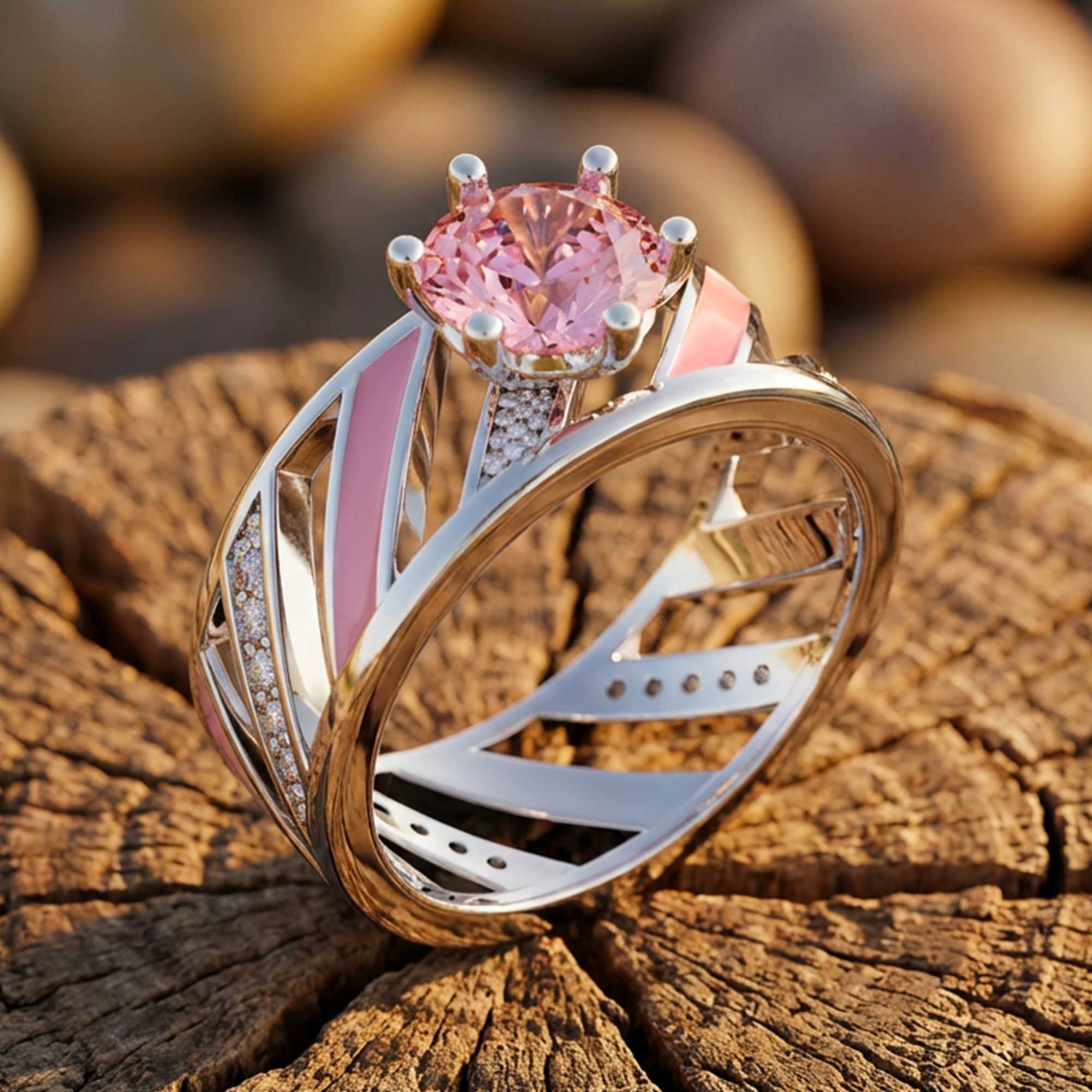 Aurora Veil Ring - Rose Quartz 1