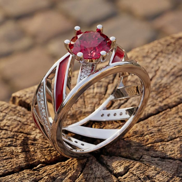 Aurora Veil Ring - Ruby 1