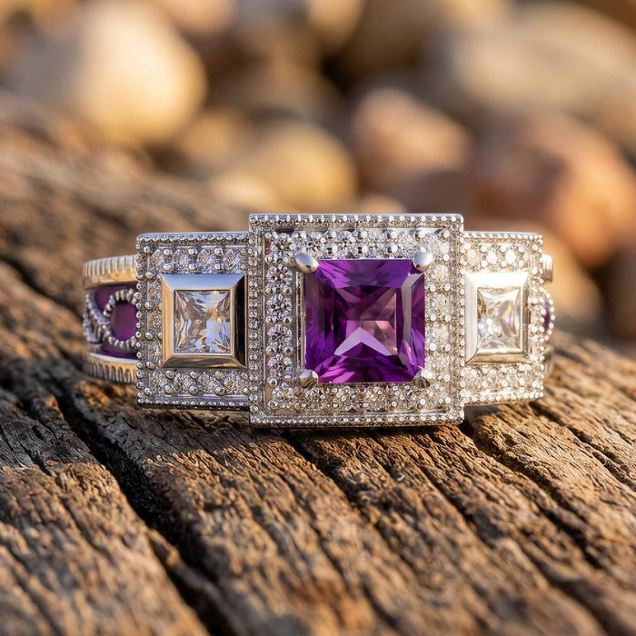 Azure Lighthouse Ring - Amethyst 1