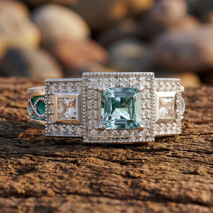 Azure Lighthouse Ring - Aquamarine 1