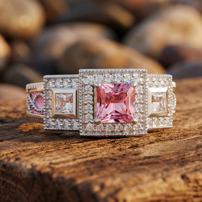 Azure Lighthouse Ring - Rose Quartz 1