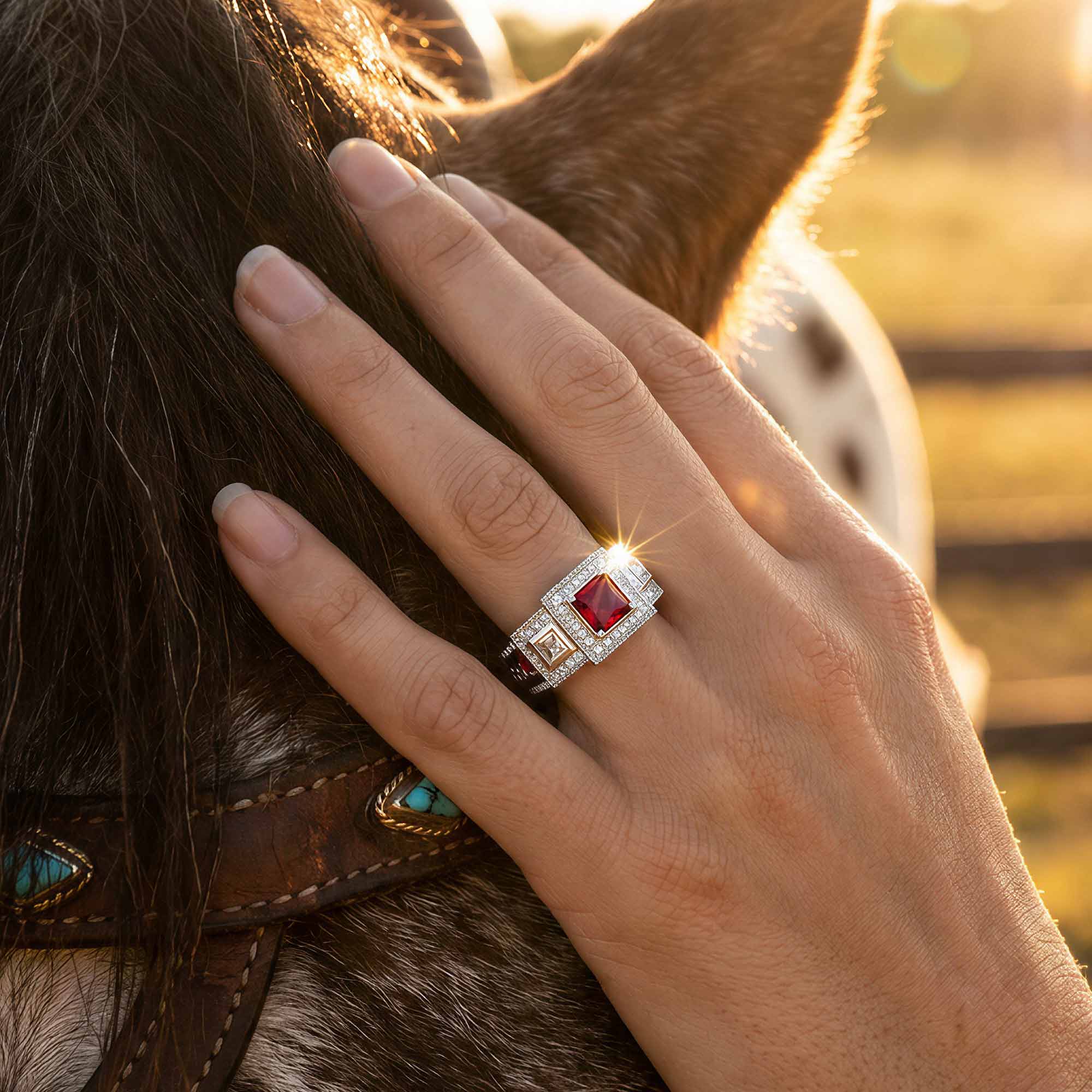Azure Lighthouse Ring - Ruby 2