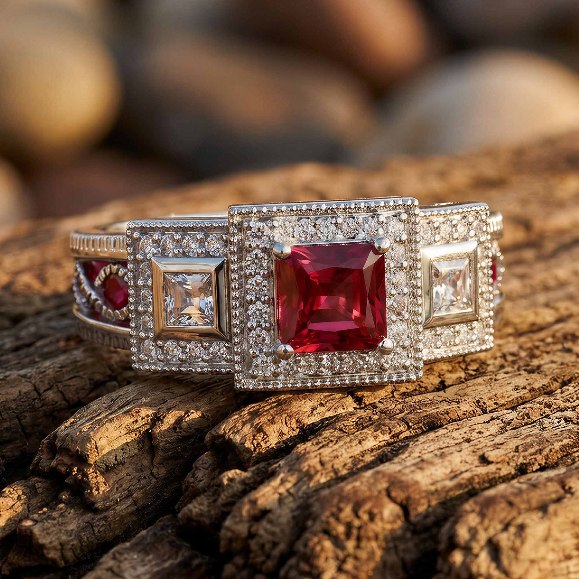 Azure Lighthouse Ring - Ruby 1