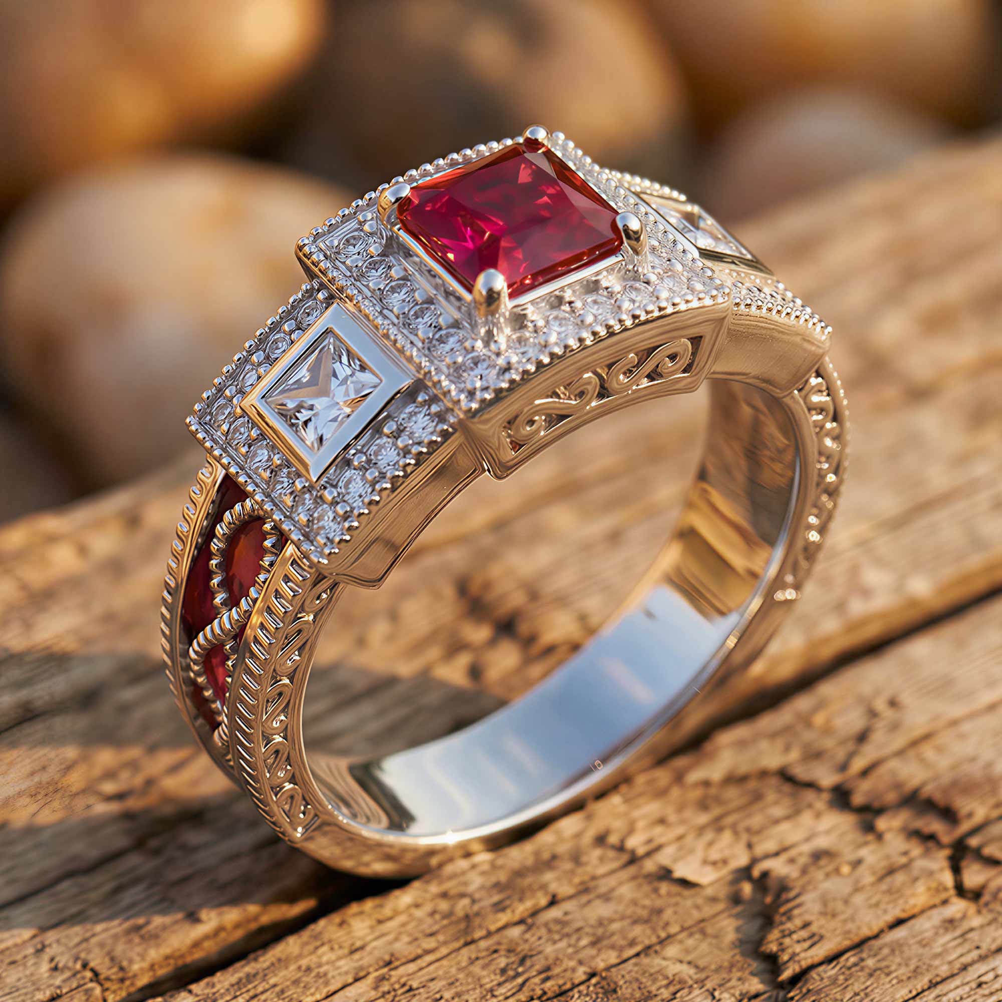 Azure Lighthouse Ring - Ruby 3
