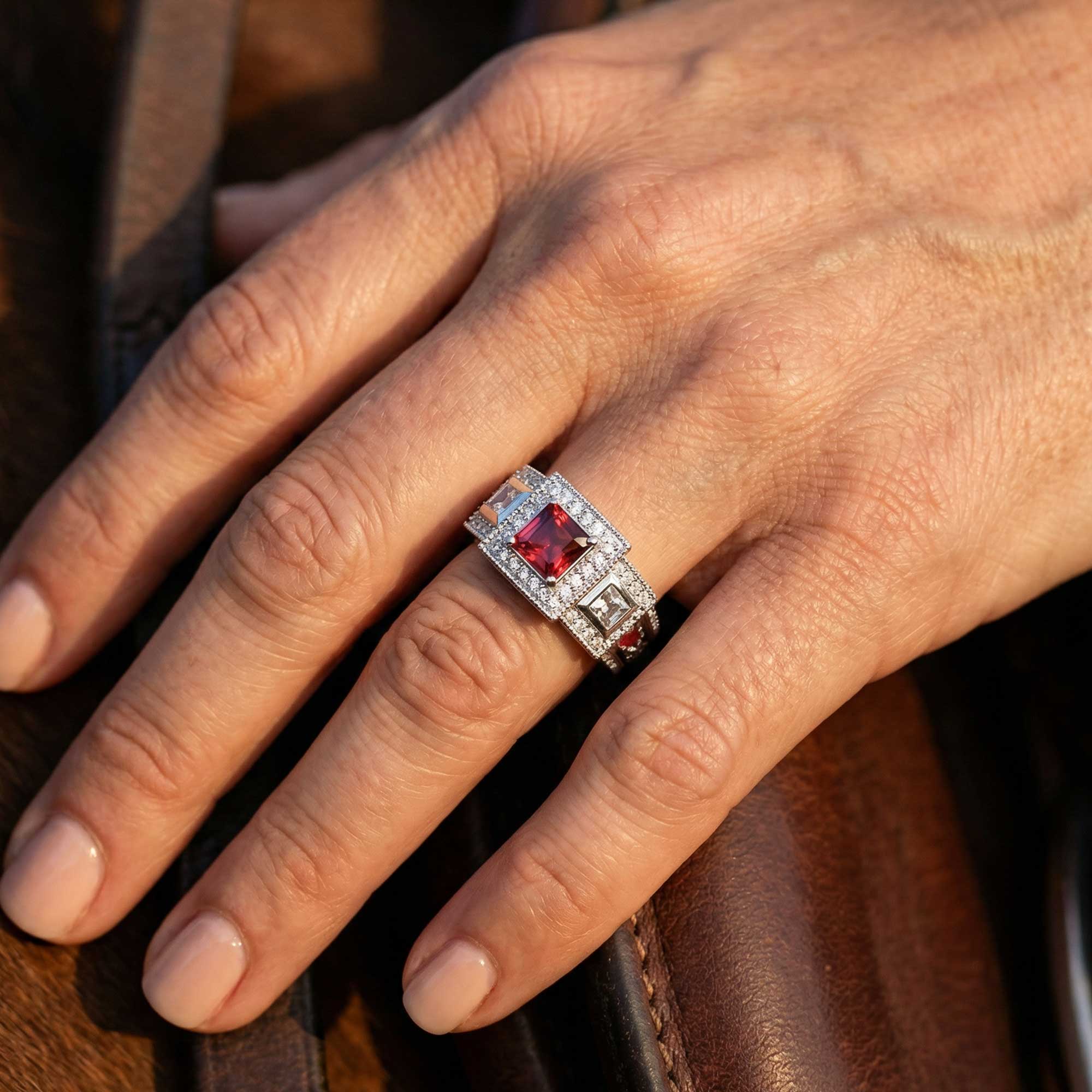 Azure Lighthouse Ring - Ruby 4