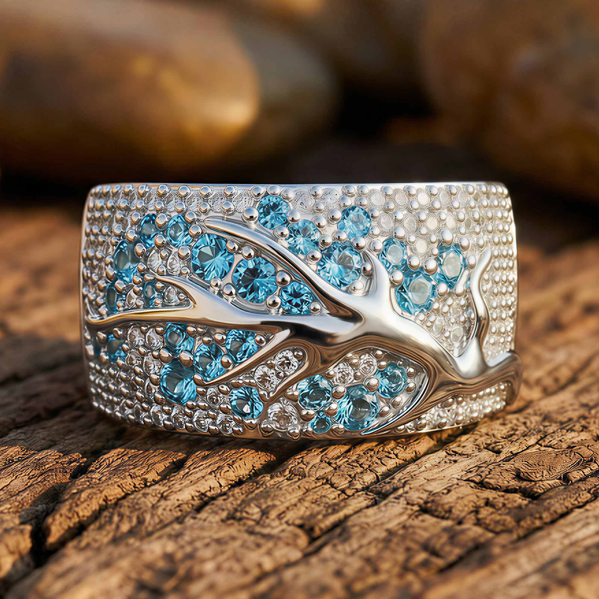 Bubblewaltz Ring - Aquamarine 1