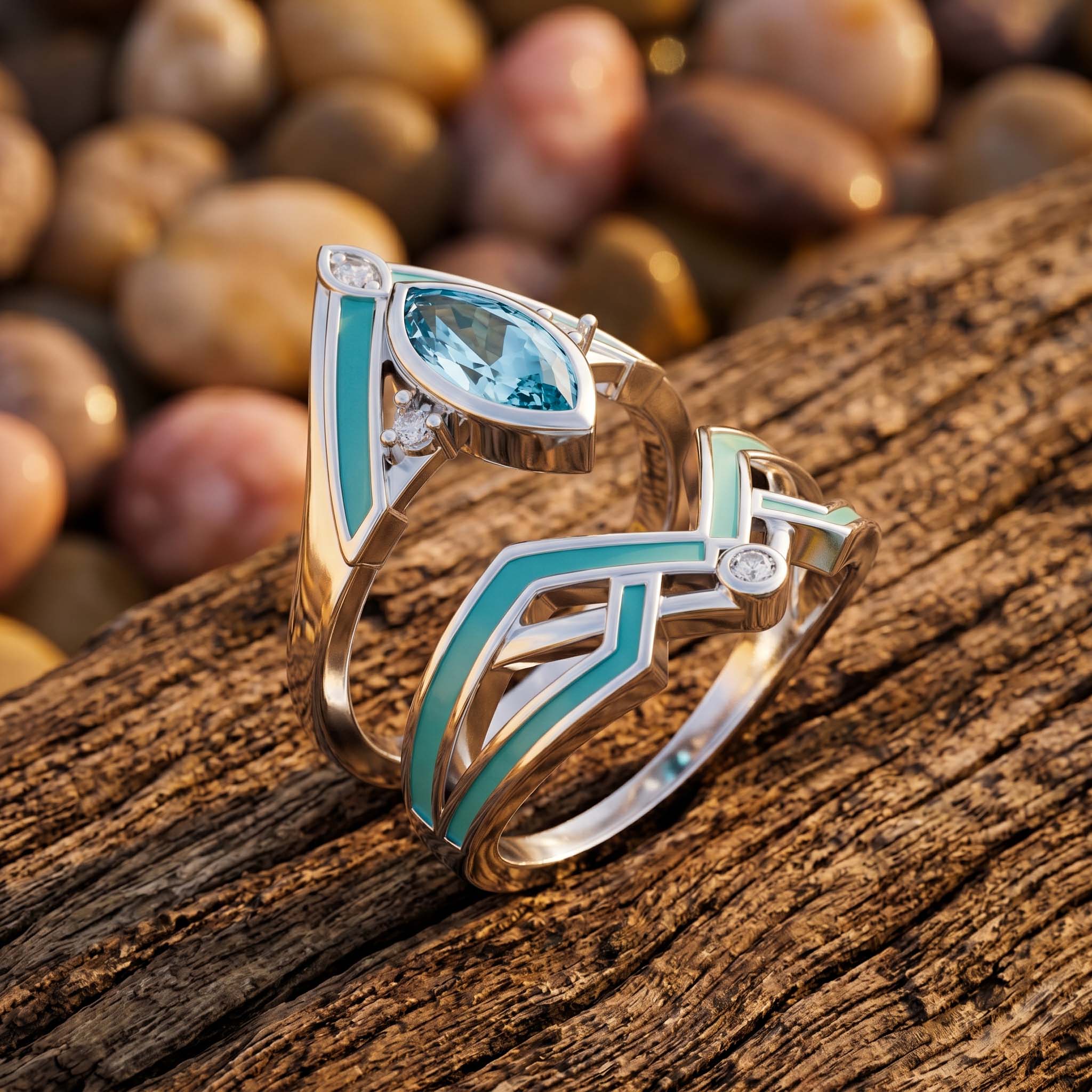 Canyon Peak Ring - Aquamarine 3