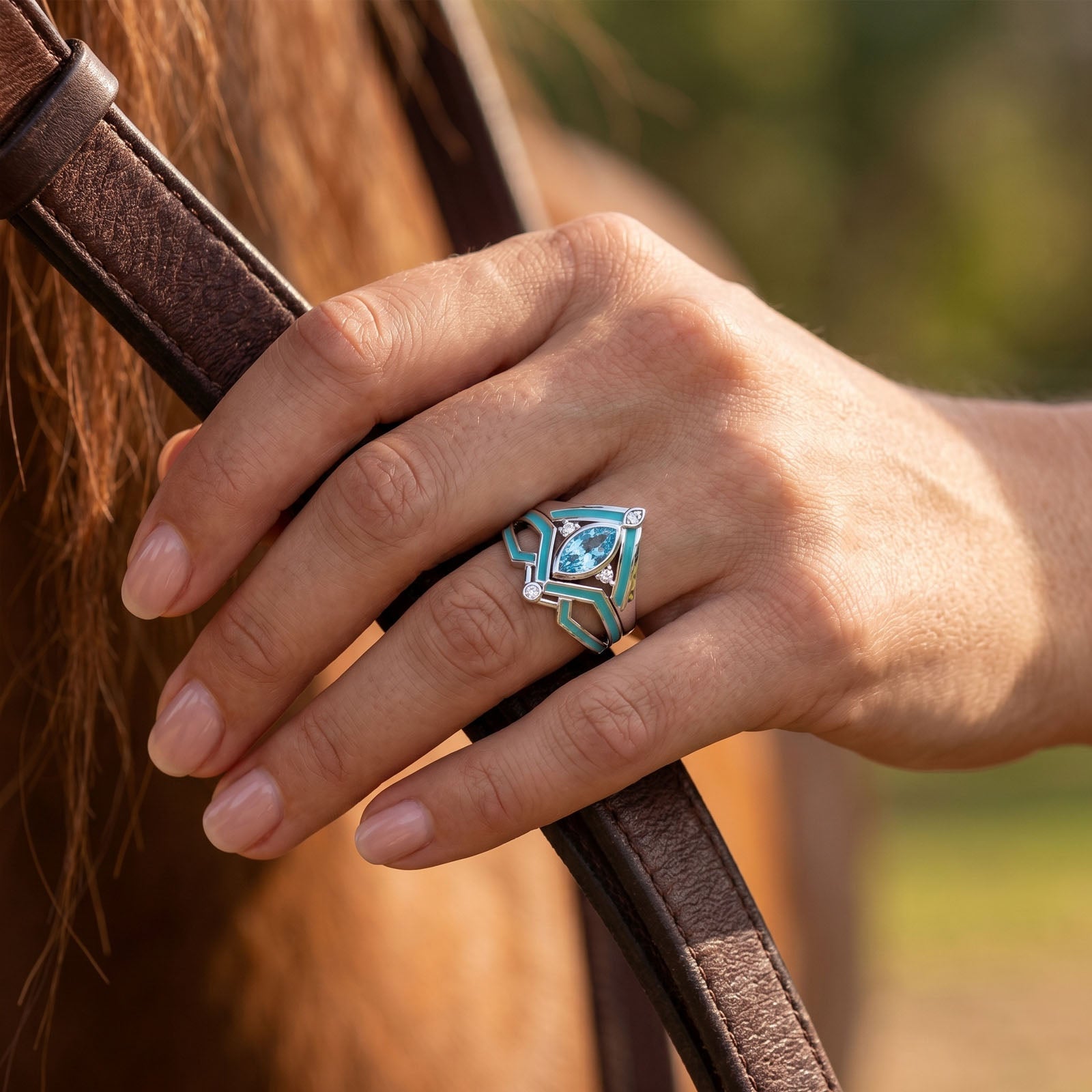 Canyon Peak Ring - Aquamarine 2