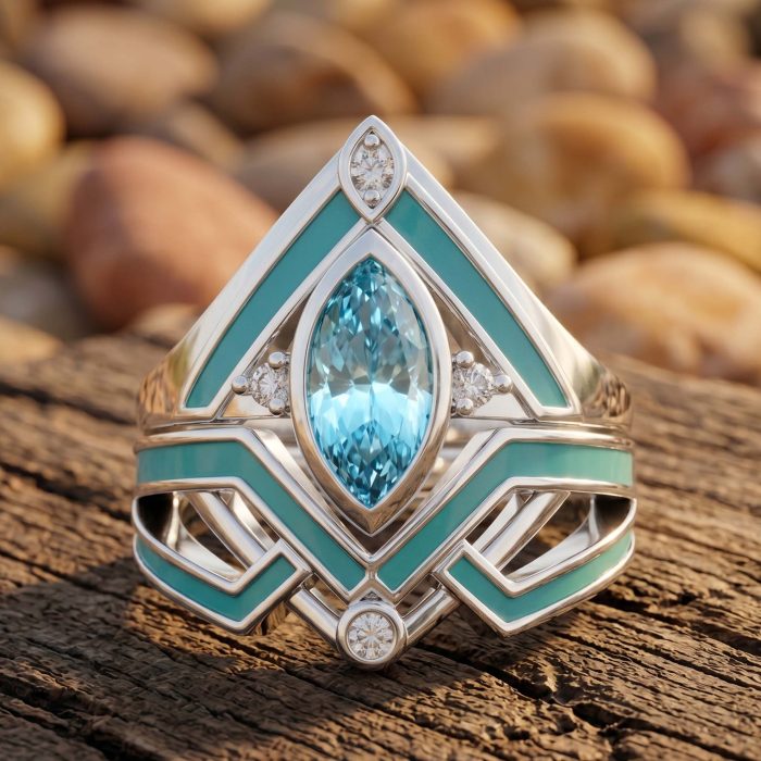 Canyon Peak Ring - Aquamarine 1