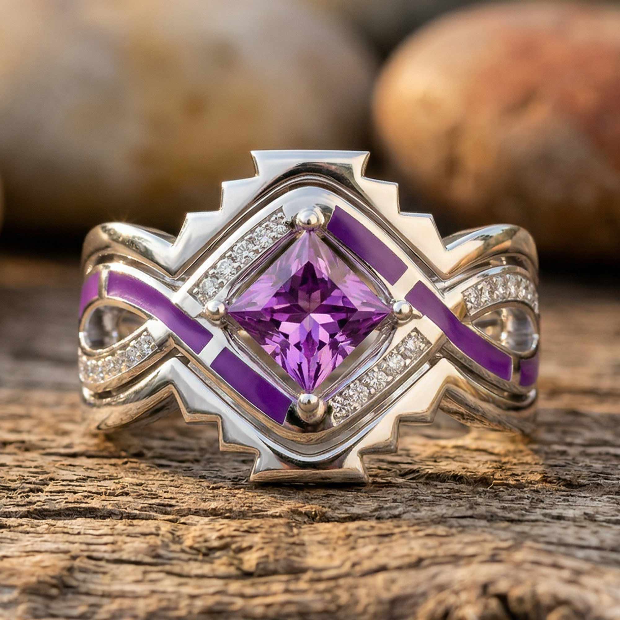 Cascading Ridges Ring - Amethyst 1
