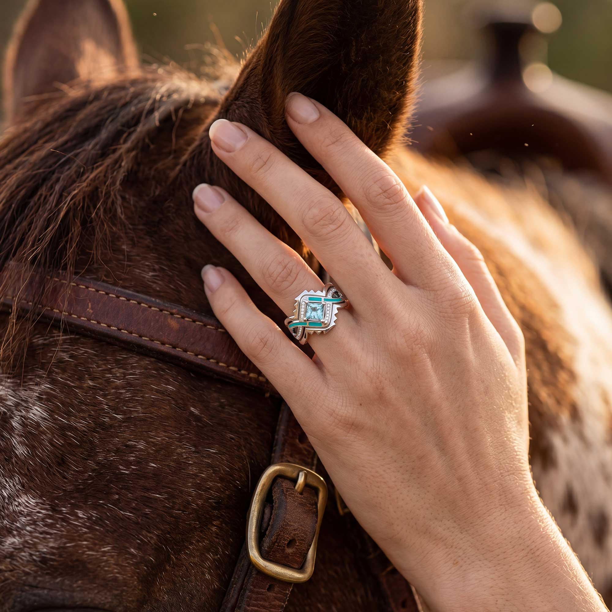 Cascading Ridges Ring - Aquamarine 2