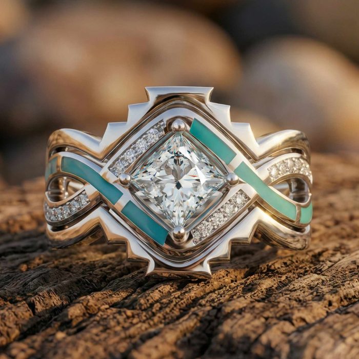 Cascading Ridges Ring - Moissanite 1