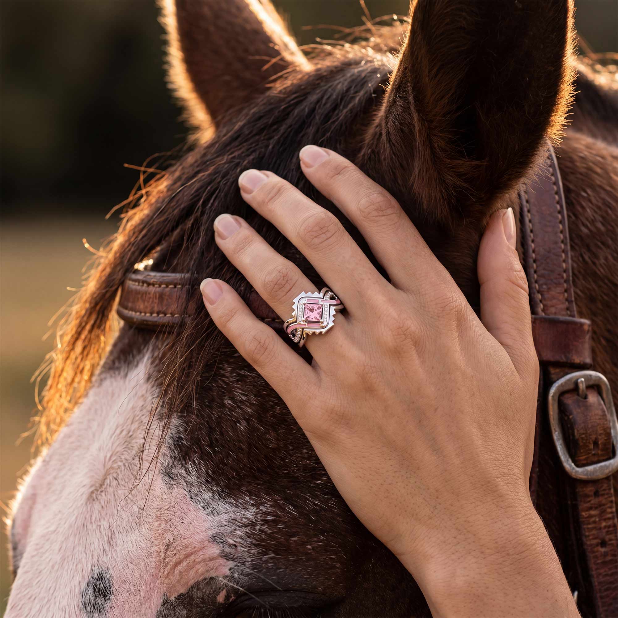 Cascading Ridges Ring - Rose Quartz 2