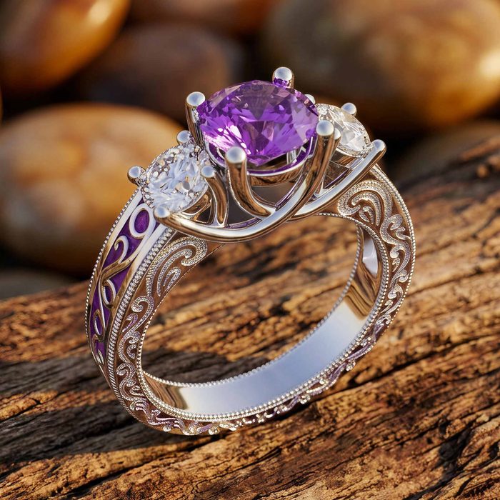 Century Romance Ring - Amethyst 1