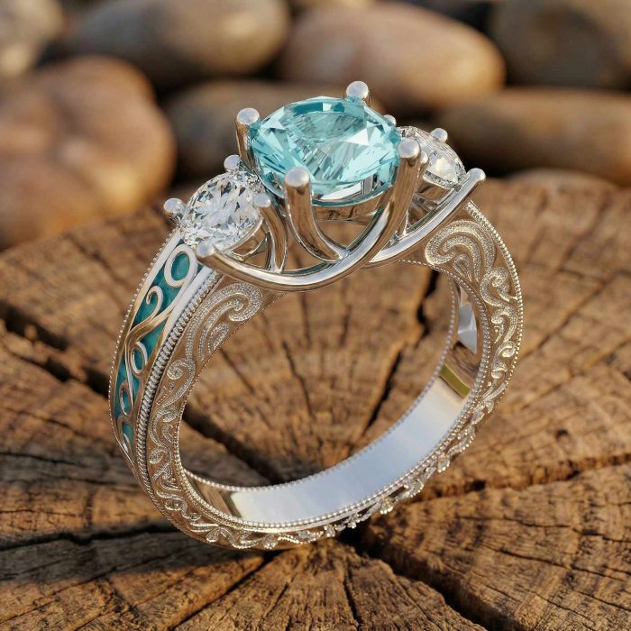 Century Romance Ring - Aquamarine 1