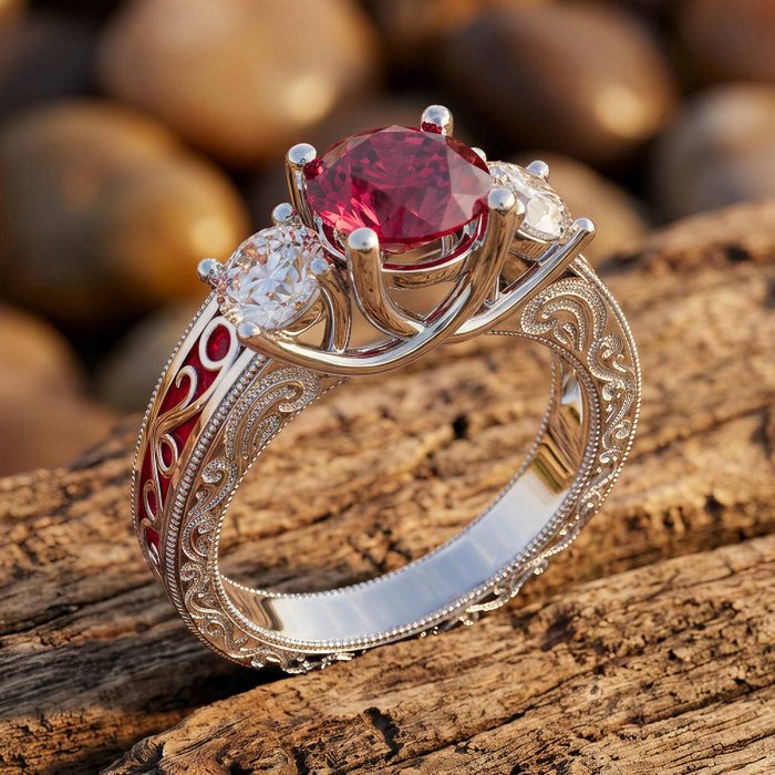 Century Romance Ring - Ruby 1
