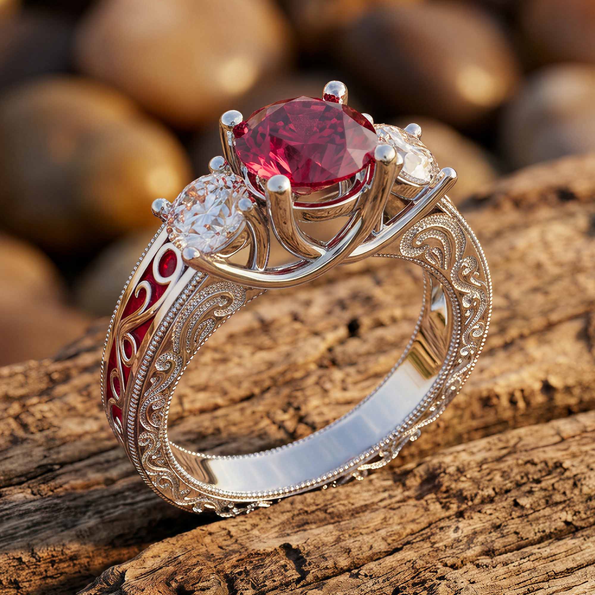 Century Romance Ring - Ruby 1