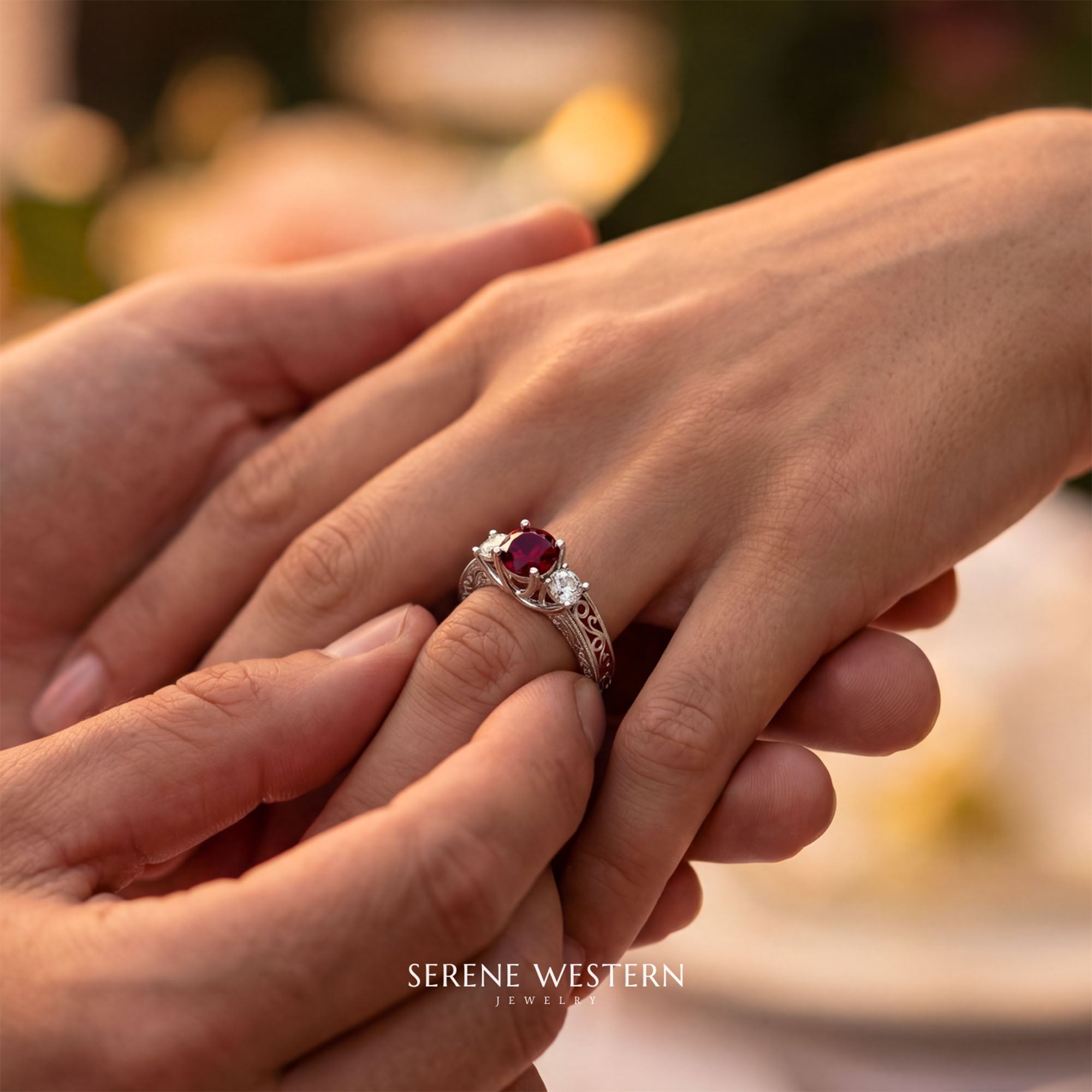Century Romance Ring - Ruby 4