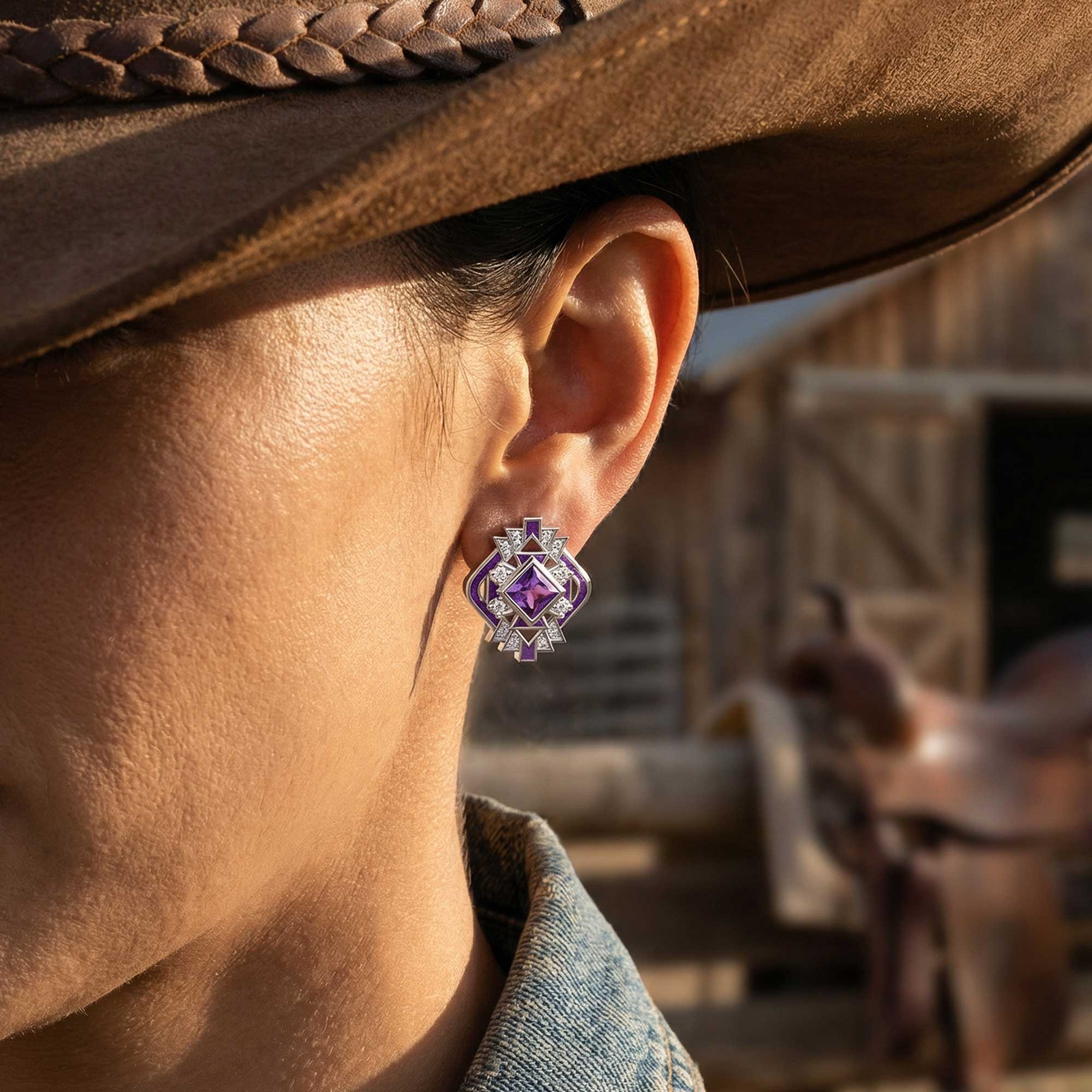 Chief's Crown Earrings - Amethyst 2