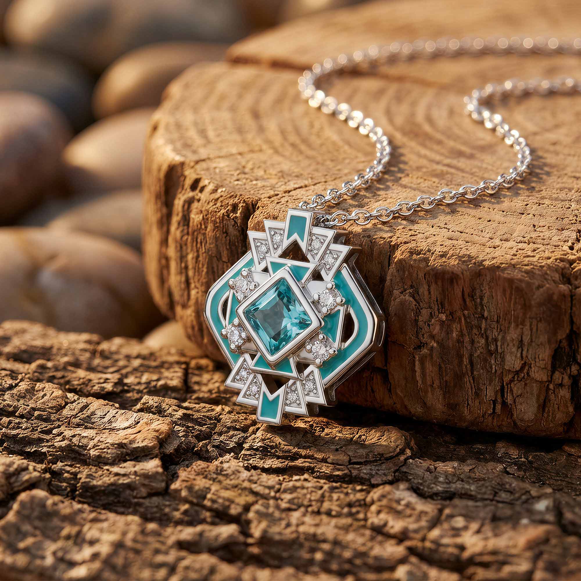 Chief's Crown Necklace - Aquamarine 2