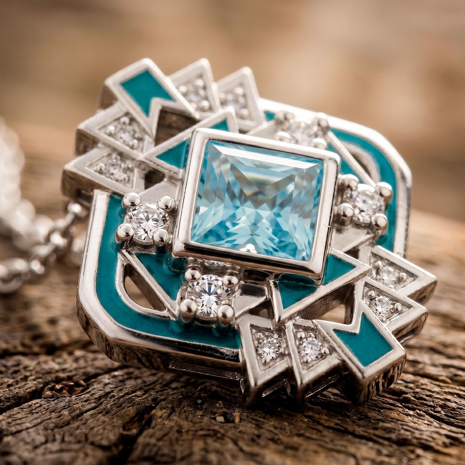 Chief's Crown Necklace - Aquamarine 3