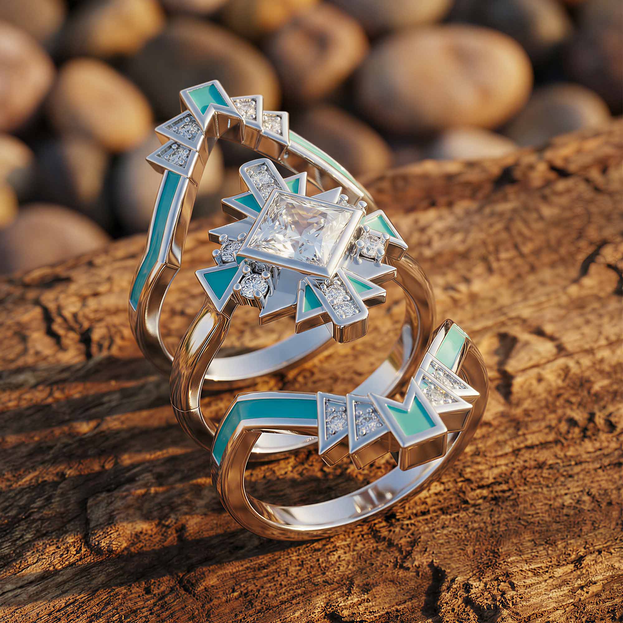Chief's Crown Ring - Moissanite 3