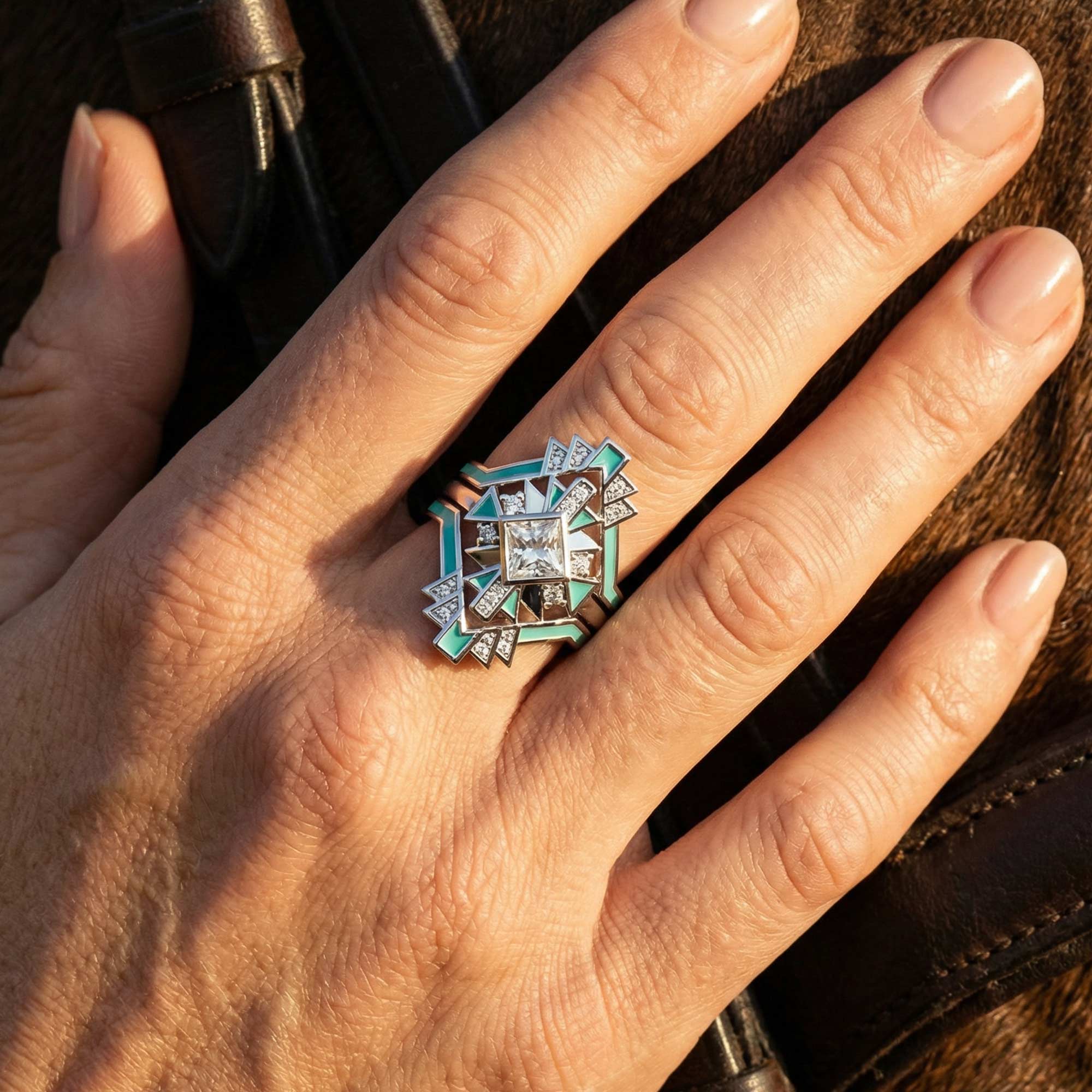 Chief's Crown Ring - Moissanite 4