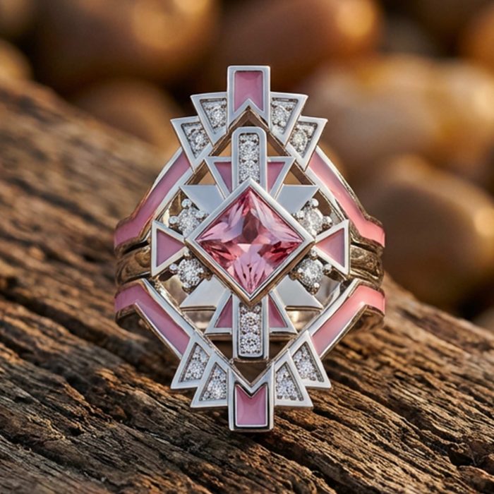 Chief's Crown Ring - Rose Quartz 1