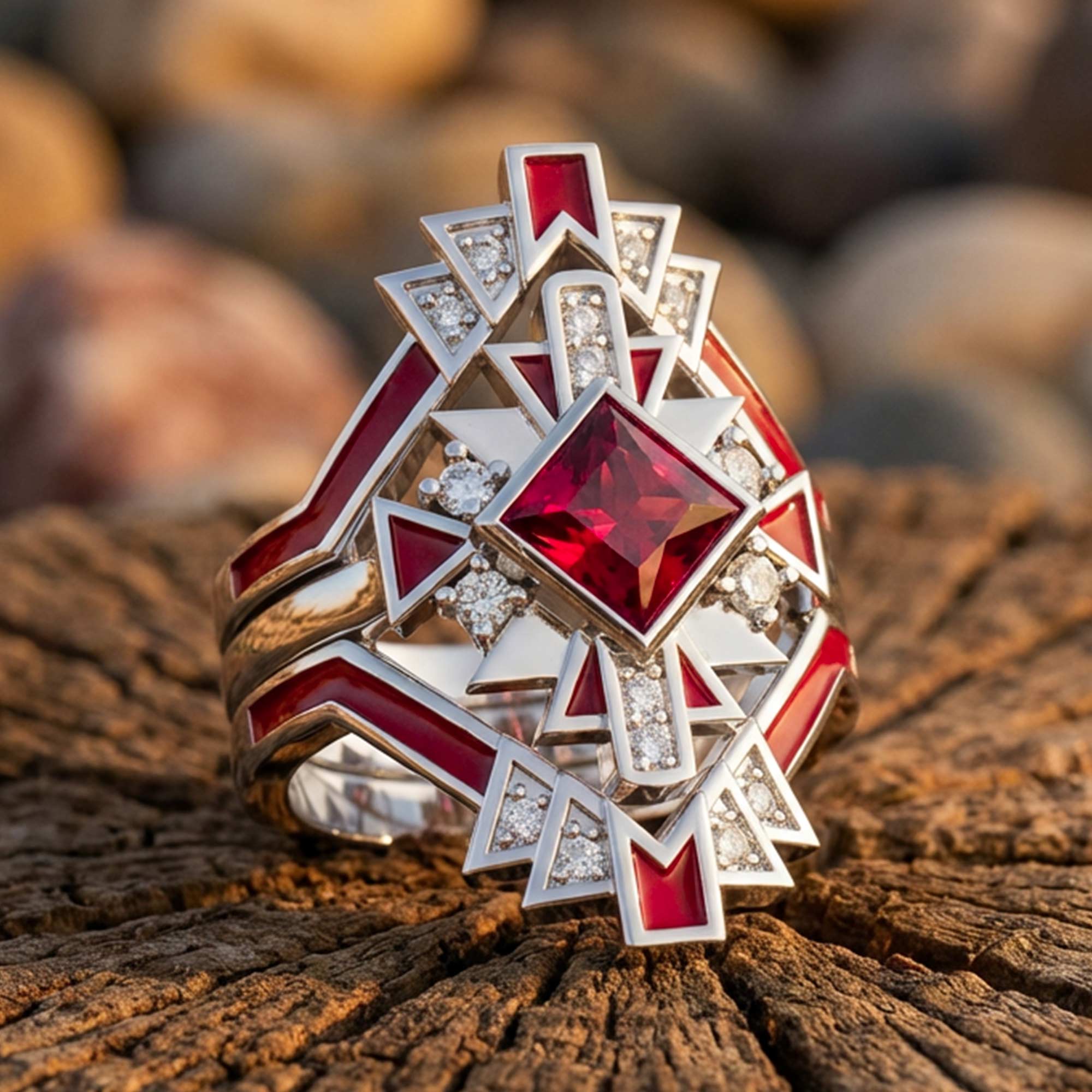 Chief's Crown Ring - Ruby 1