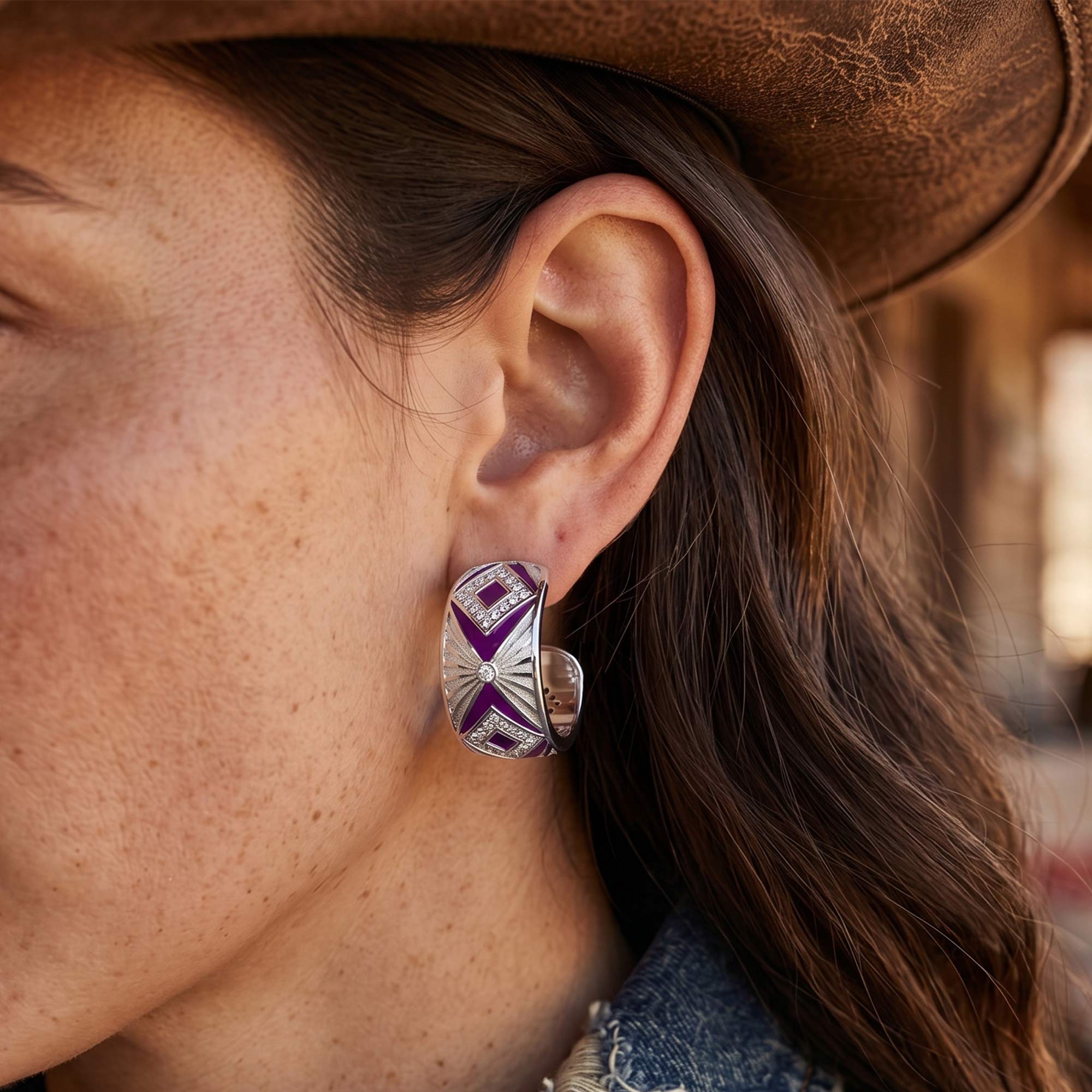 Cowgirl Legend Earrings - Purple 4
