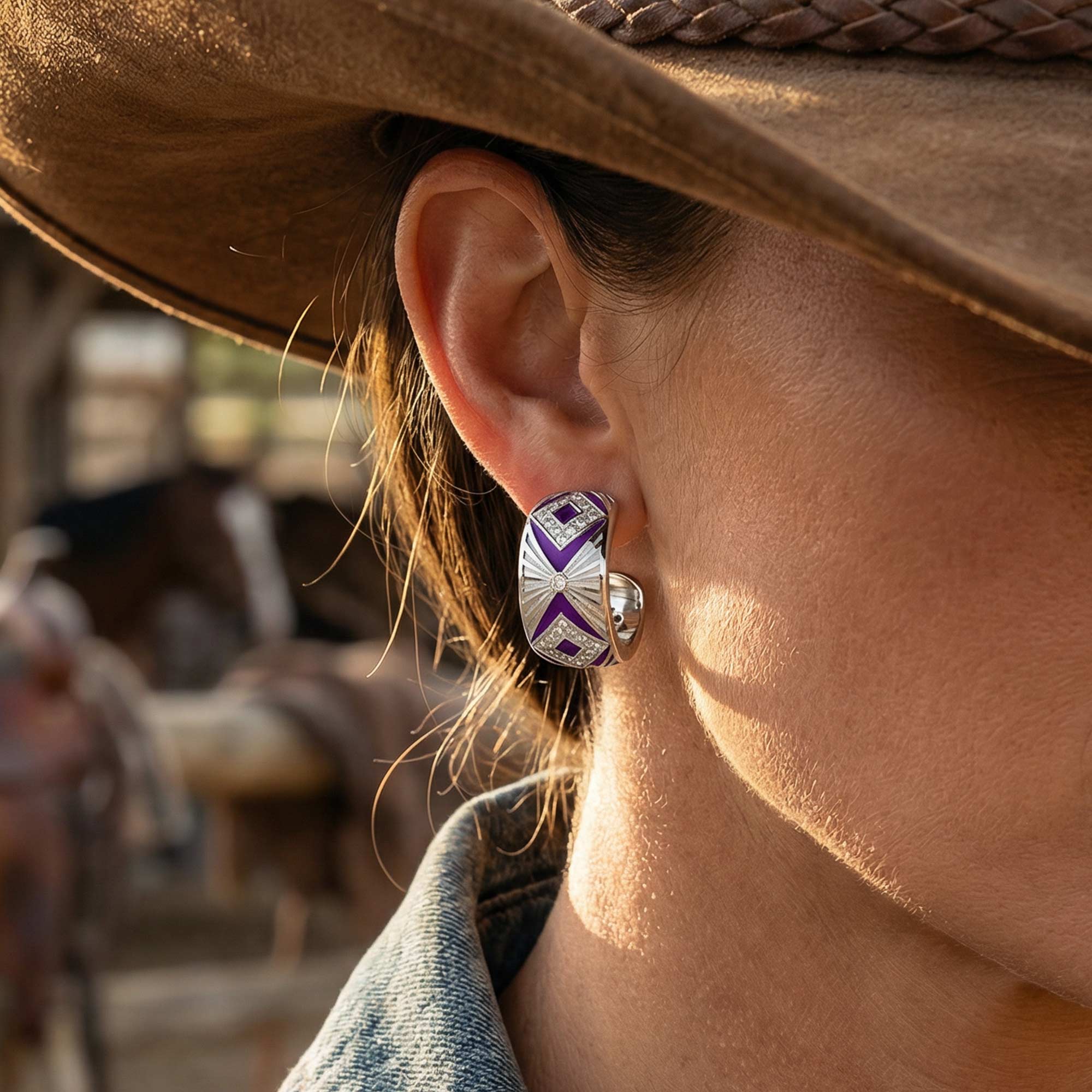 Cowgirl Legend Earrings - Purple 2