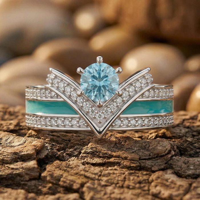 Crowned Noble Ring - Aquamarine 1