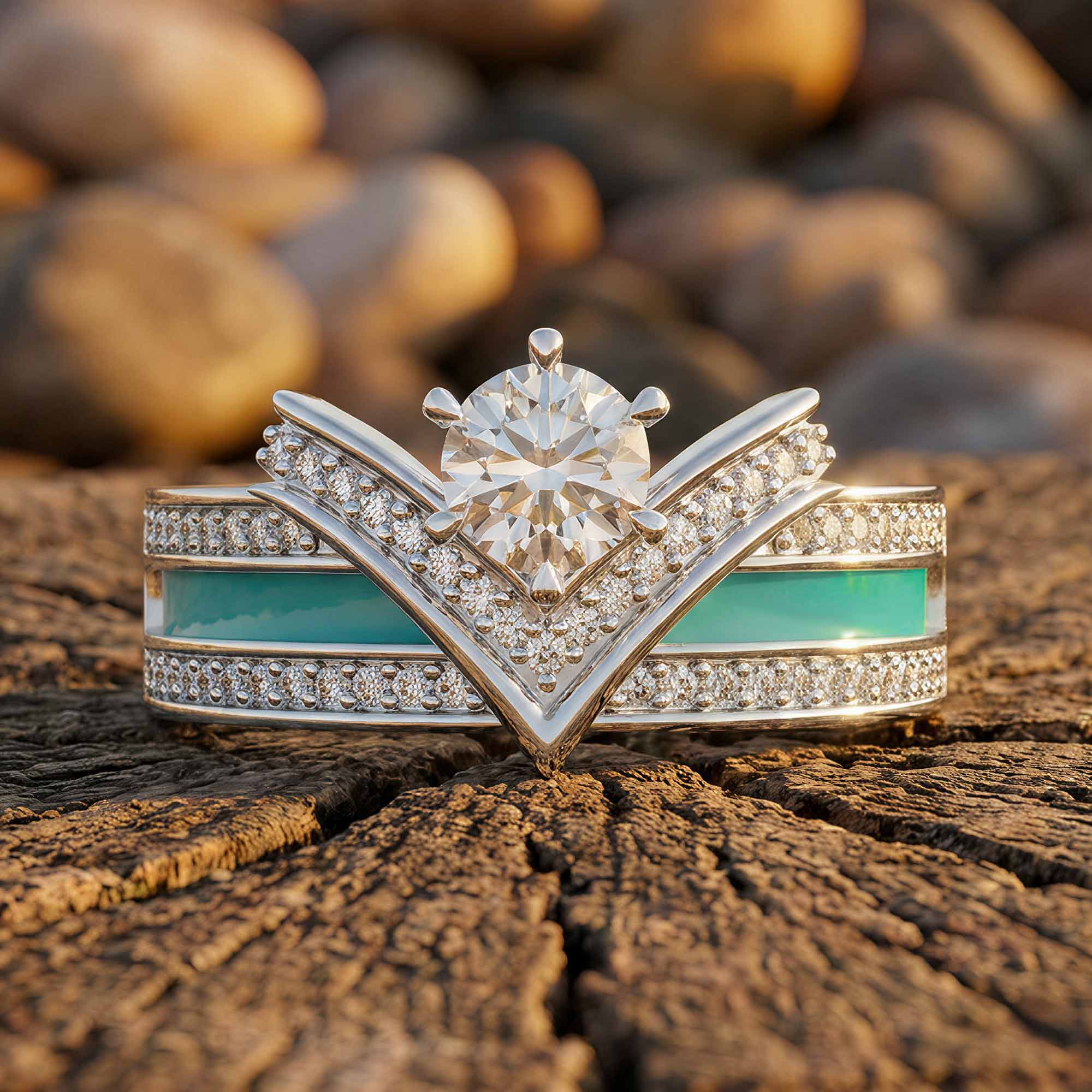 Crowned Noble Ring - Moissanite 1