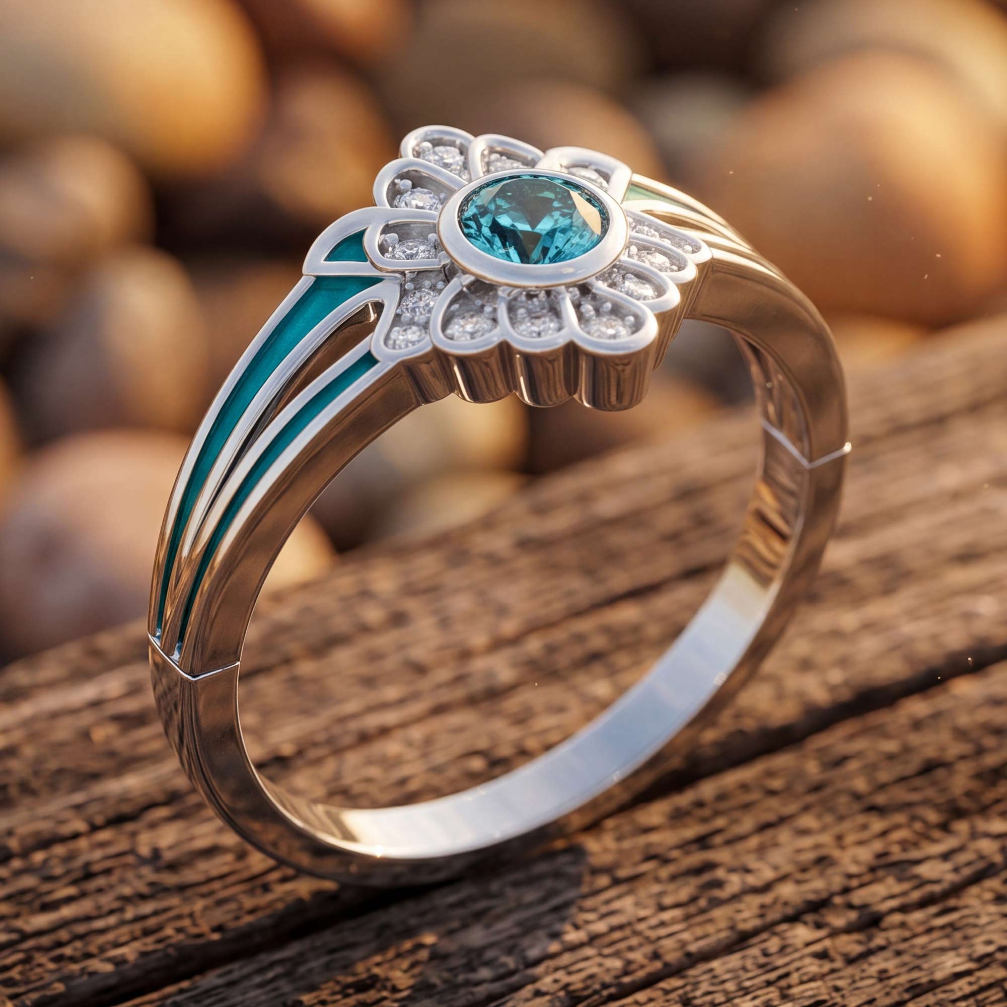 Desert Bloom Ring - Aquamarine 3