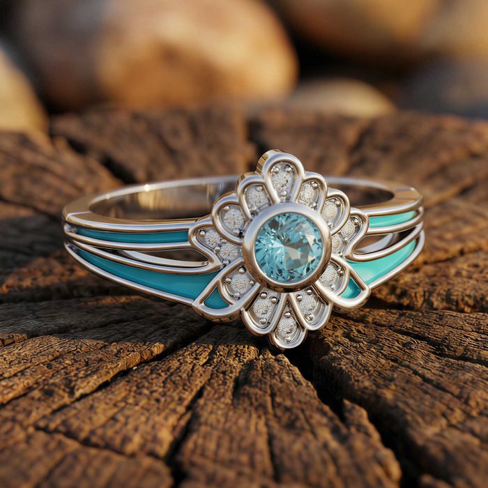 Desert Bloom Ring - Aquamarine 1