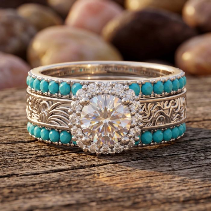 Desert Starpath Ring Set - Moissanite 1