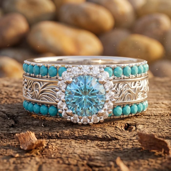 Desert Starpath Ring Set - Aquamarine 1