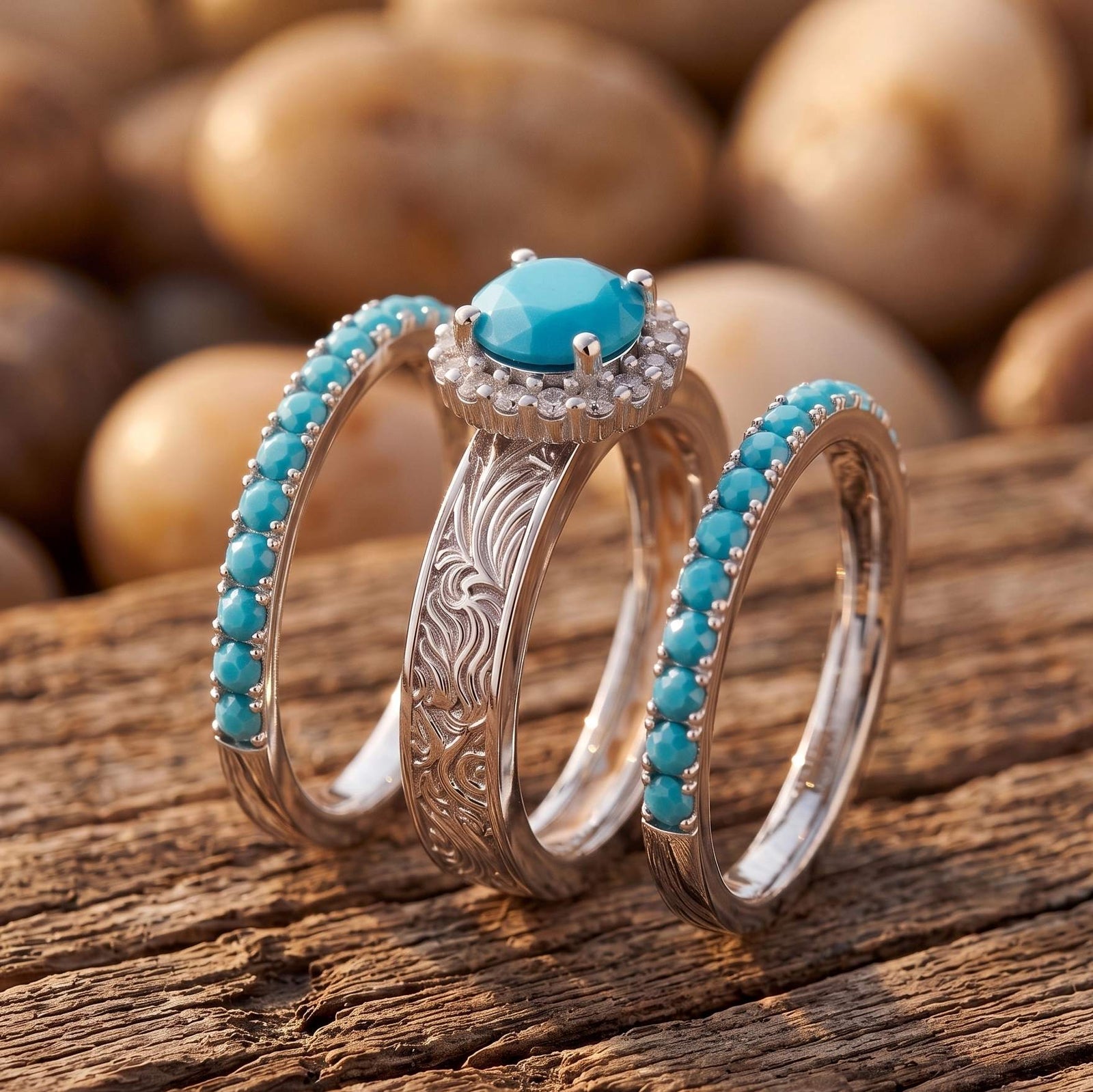 Desert Starpath Ring Set - Turquoise 3