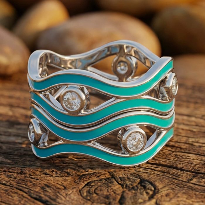 Desert Stream Ring - Moissanite 1