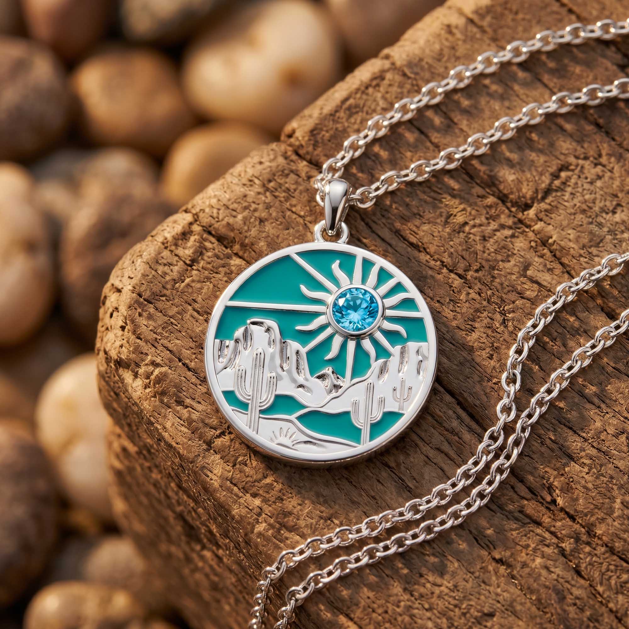 Desert Sunrise Necklace - Aquamarine 3