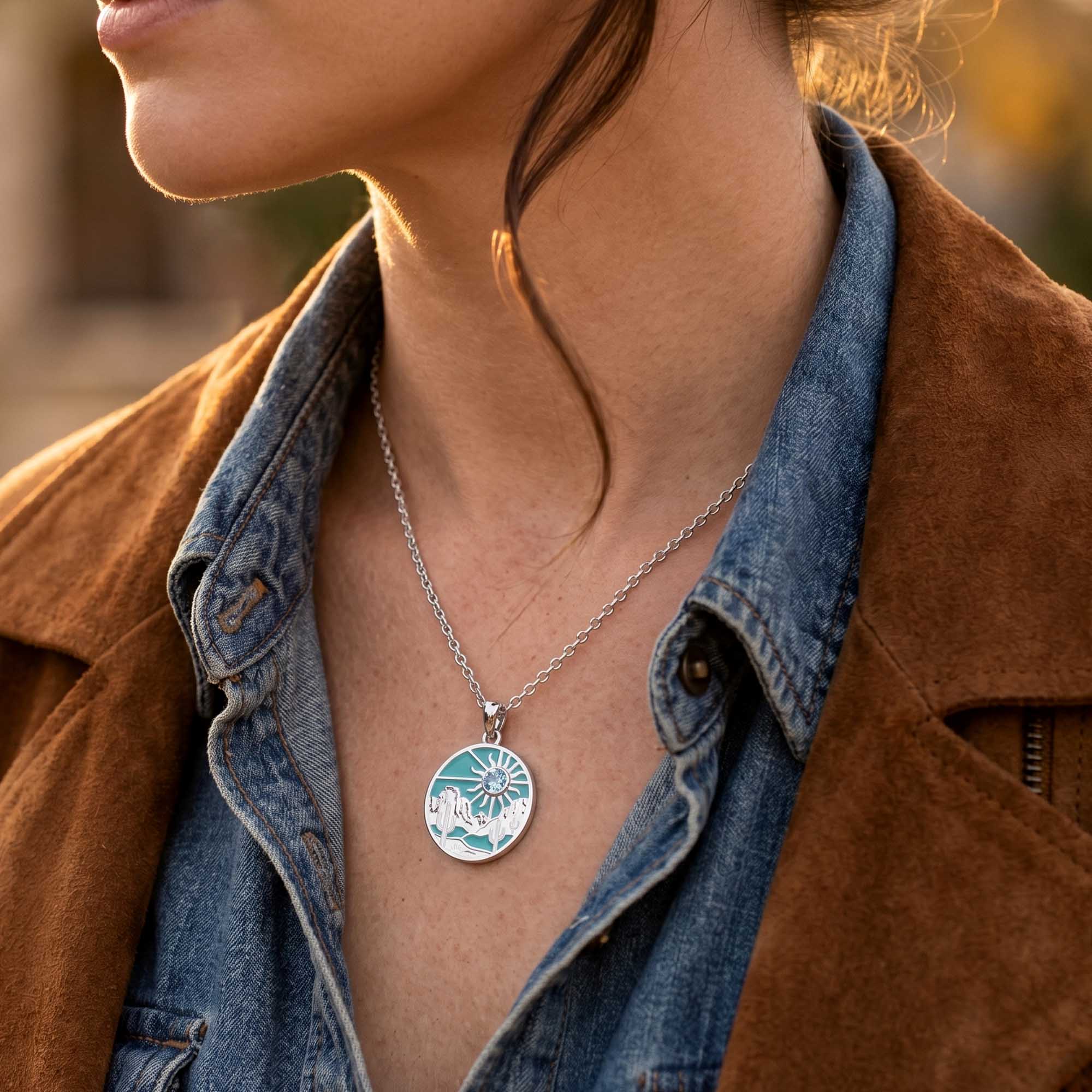 Desert Sunrise Necklace - Aquamarine 2