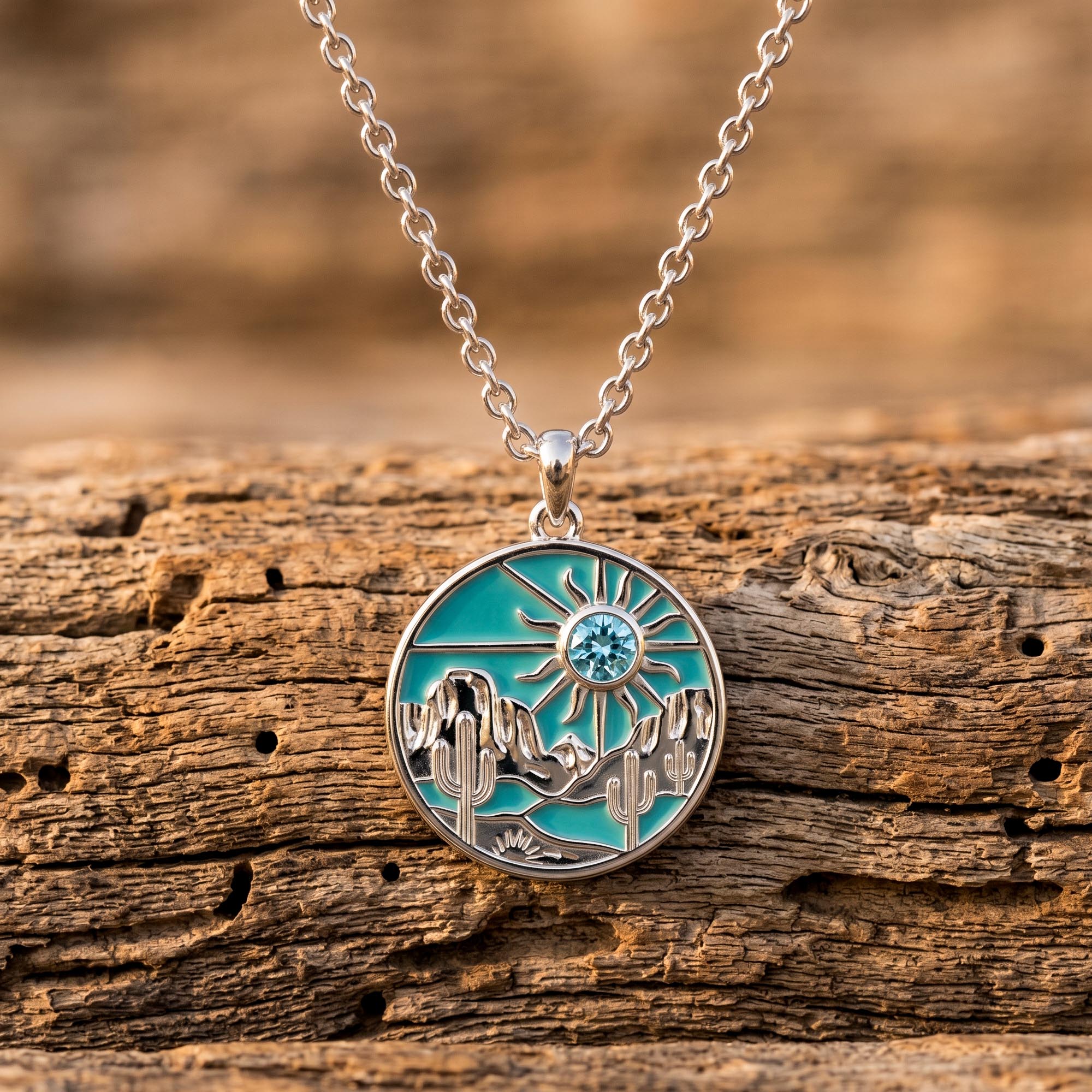 Desert Sunrise Necklace - Aquamarine 1