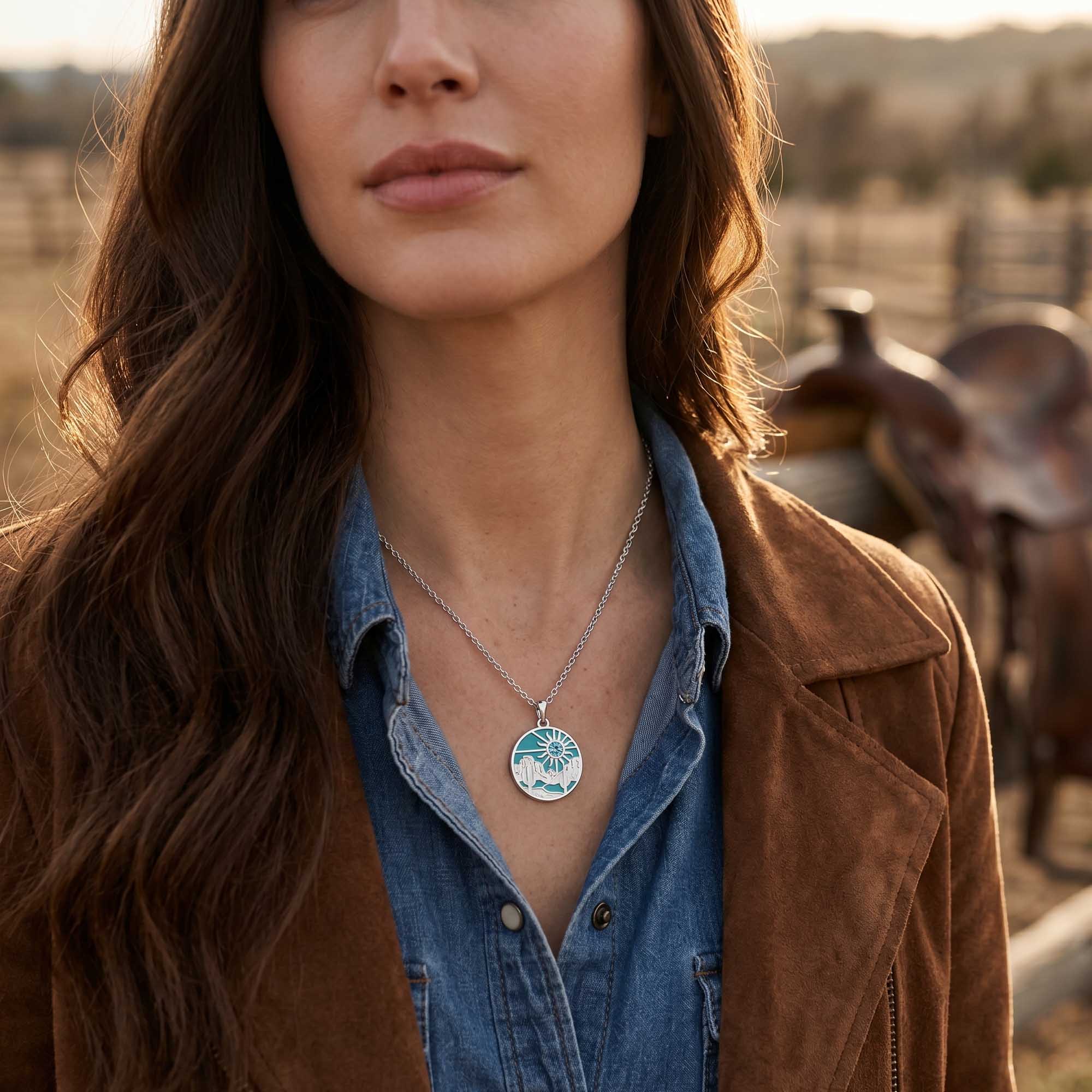 Desert Sunrise Necklace - Aquamarine 4